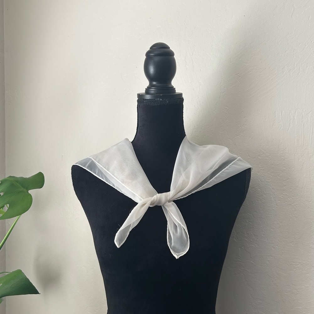 Vintage White Sheer Scarf